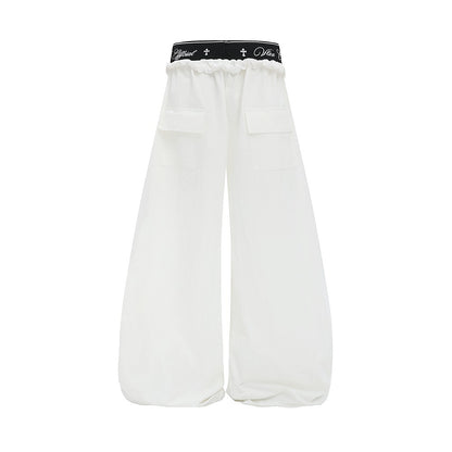 Double Waist Drawstring Wide Leg Pants WN27795