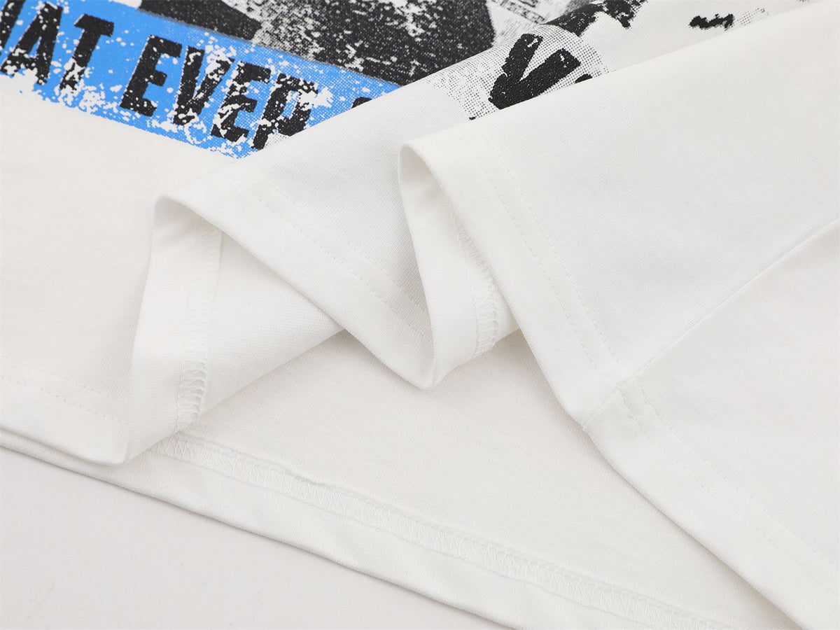 Portrait Graphic Letter Print Short Sleeve T-Shirt WN26822