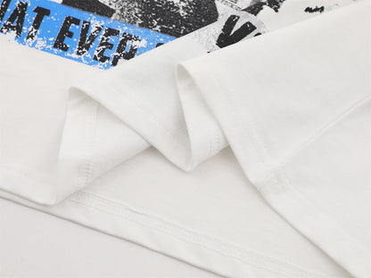Portrait Graphic Letter Print Short Sleeve T-Shirt WN26822