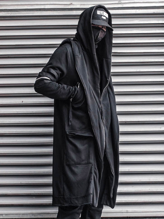 Functional Multi-Pocket Hooded Zipper Coat WN22575