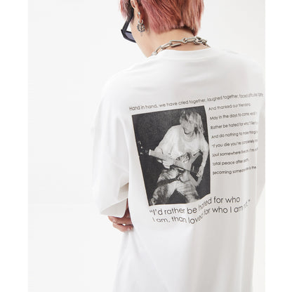 Portrait Print Oversize Round Neck Short Sleeve T-Shirt WN5914