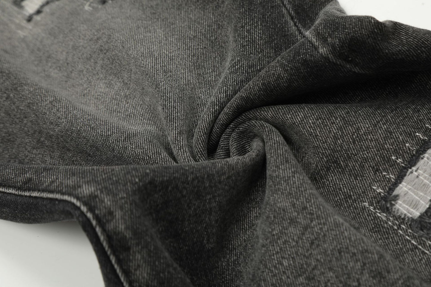 Washed Damage Straight-Leg Denim Jeans WN11395