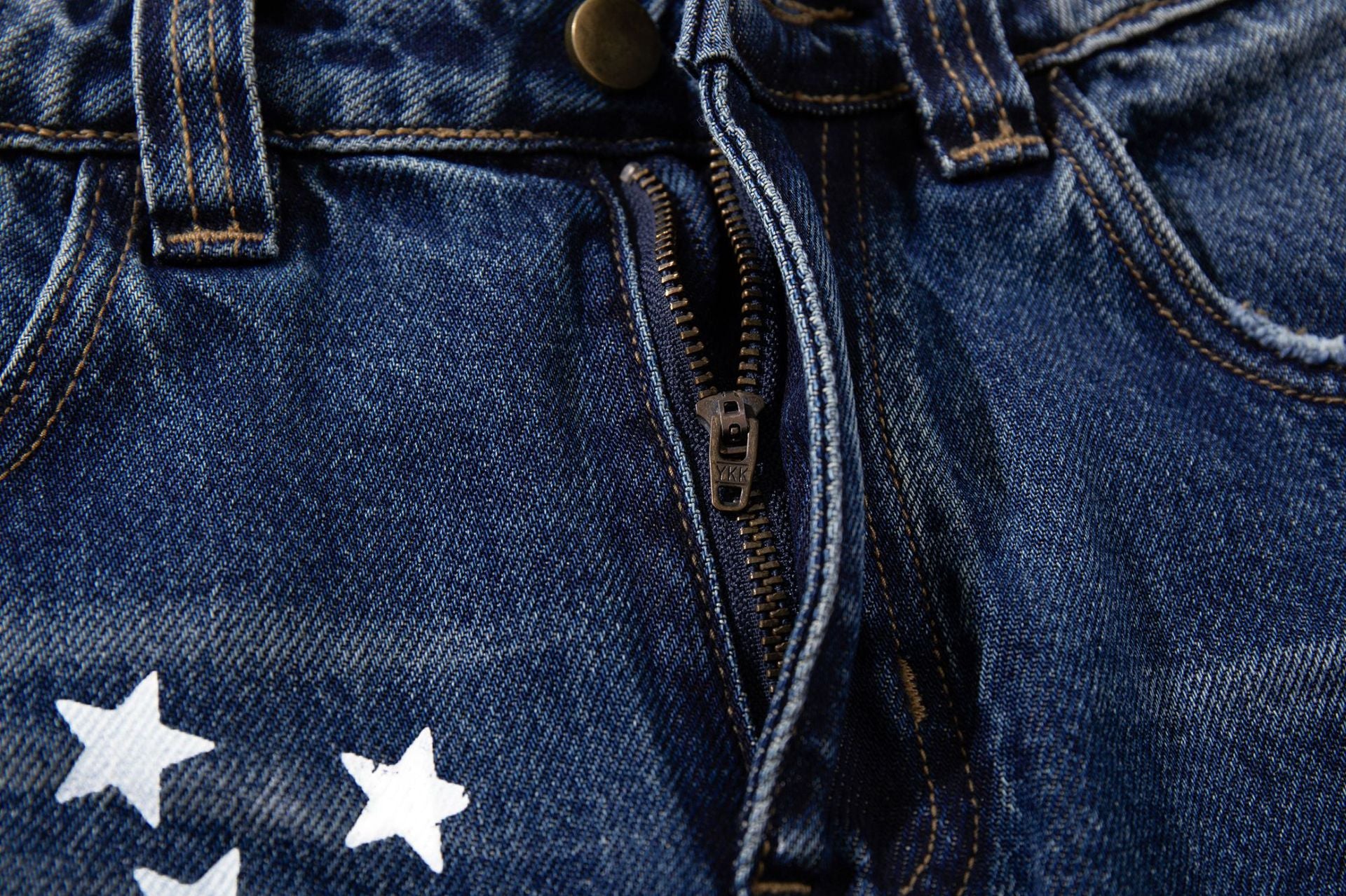 Star Print Curved Wide Leg Denim Jeans WN25727 – WONDER NOAH