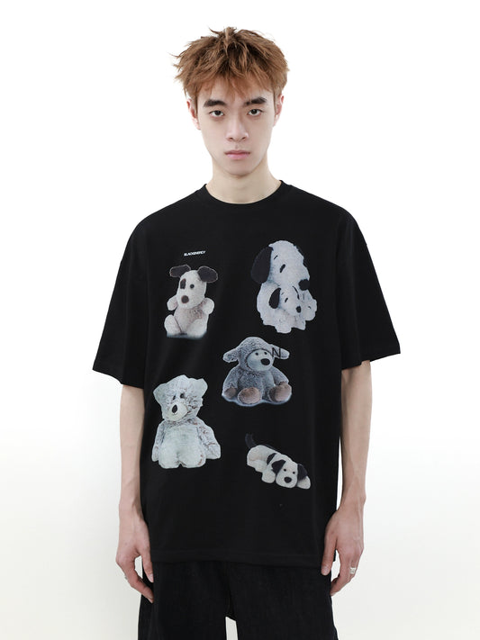 Animal Puppet Print Oversize Short Sleeve T-Shirt WN5357