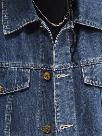 Denim Short Sleeve Jacket & Wide Leg Denim Jeans Setup WN23726