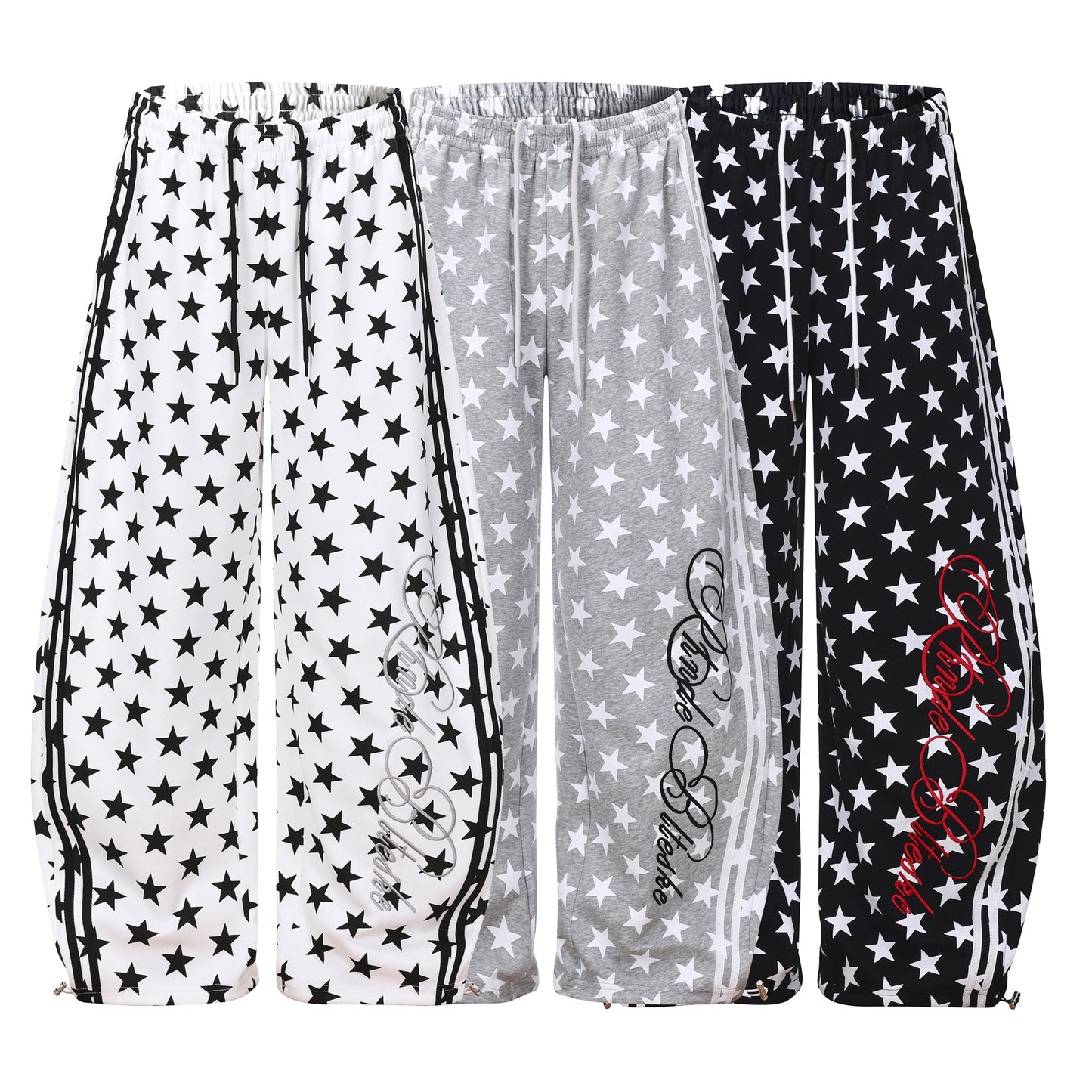 All-Over Print Deconstruction Wide Leg Curved Sweatpants WN25877