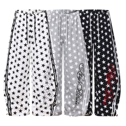 All-Over Print Deconstruction Wide Leg Curved Sweatpants WN25877