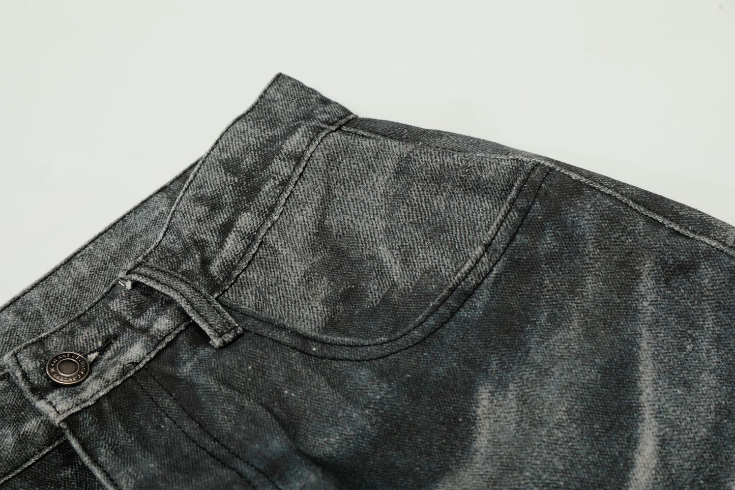 Washed Whisker Straight Denim Jeans WN26074