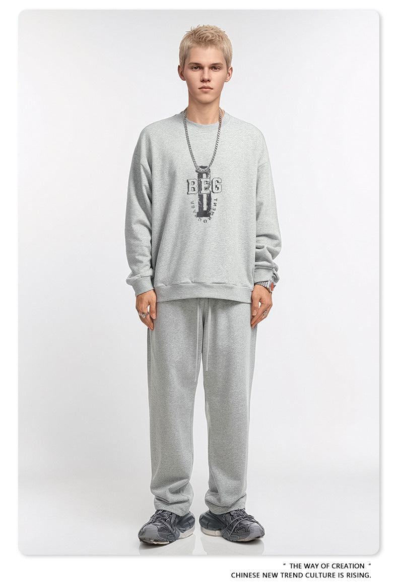 Print Oversize Crewneck Sweatshirt WN9949