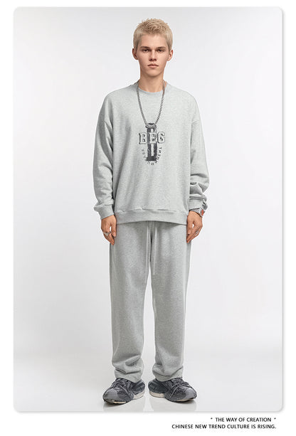 Print Oversize Crewneck Sweatshirt WN9949