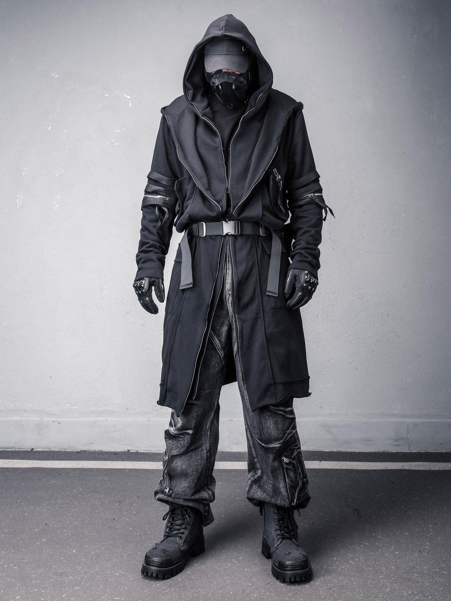 Functional Multi-Pocket Hooded Zipper Coat WN22575