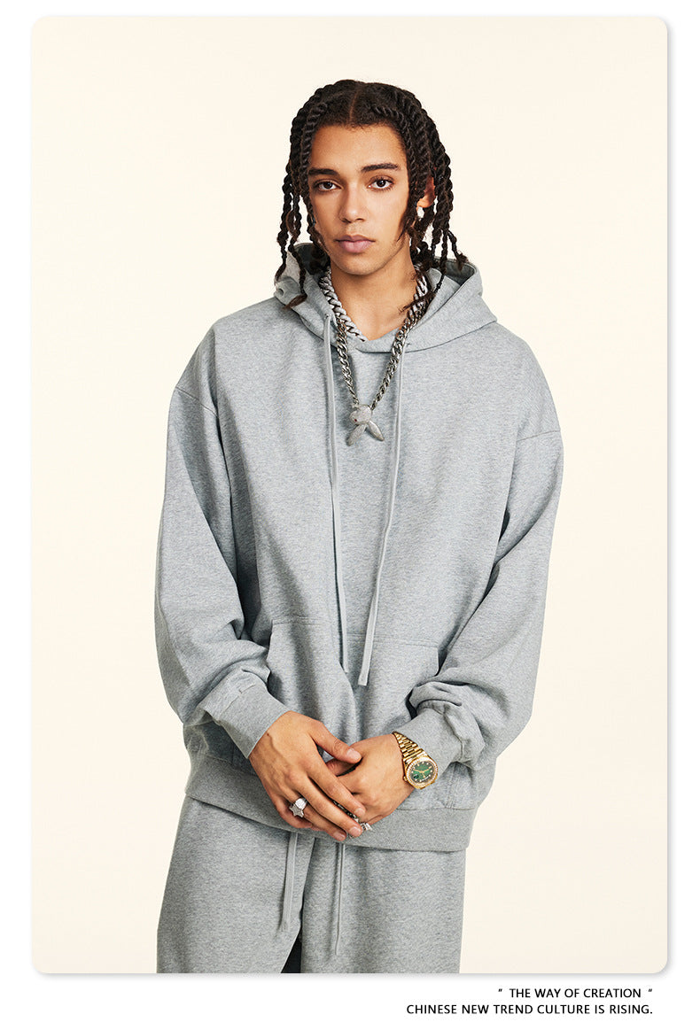 Oversize Heavyweight Pullover Hoodie & Zipper Hoodie & Sweatshirt & Pants Setup WN9930-K