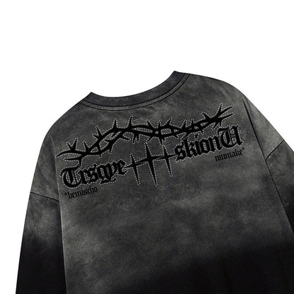 Gradient Thorn Logo Print Short Sleeve T-Shirt WN25806
