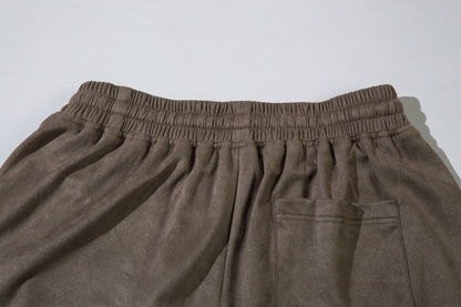 Suede Embroidery Wide Leg Half Pants WN16205