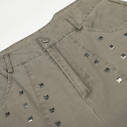 Studs Detail Wide Leg Pants WN25433