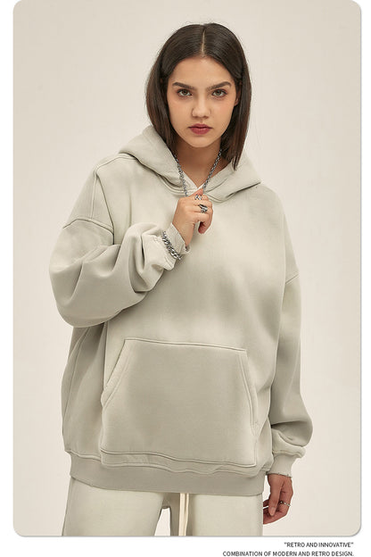 Fleece Lining Spray-dye Damage Oversize Hoodie WN9969-K