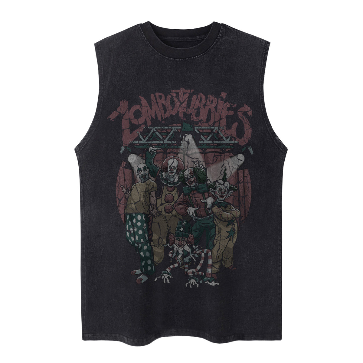Washed Gothic Graphic Sleeveless T-Shirt WN26949