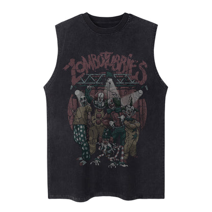 Washed Gothic Graphic Sleeveless T-Shirt WN26949