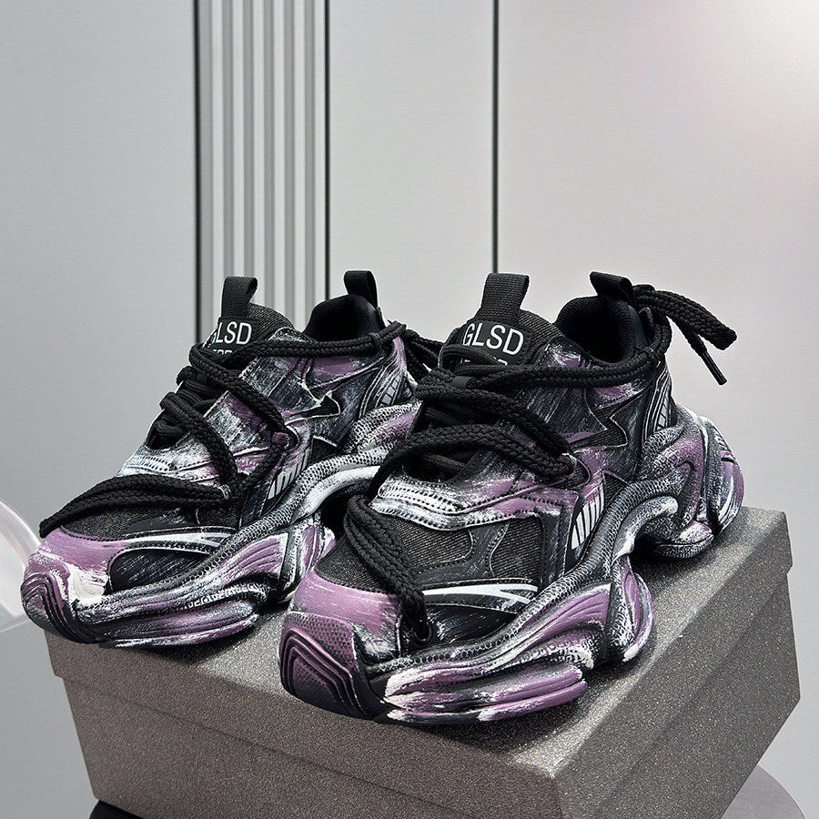 Paint Splash Air Sole Chunky Sole Sneakers WN24645