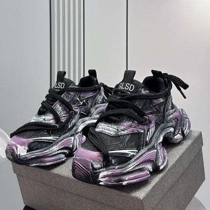 Paint Splash Air Sole Chunky Sole Sneakers WN24645