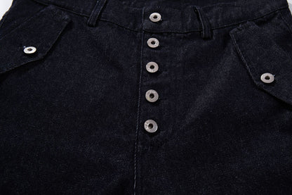Raw Denim Deconstruction Wide Leg Denim Jeans WN26105