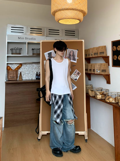 Plain Versatile Sleeveless T-Shirt WN19767