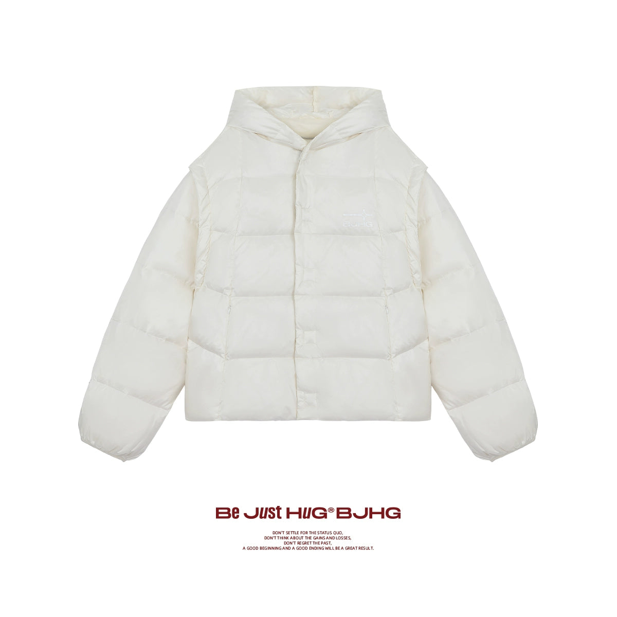 White Duck Down Hooded Puffer Jacket WN9757