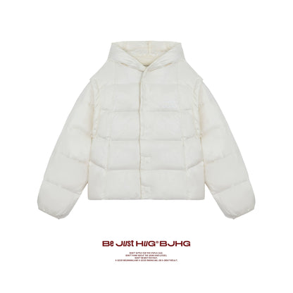 White Duck Down Hooded Puffer Jacket WN9757