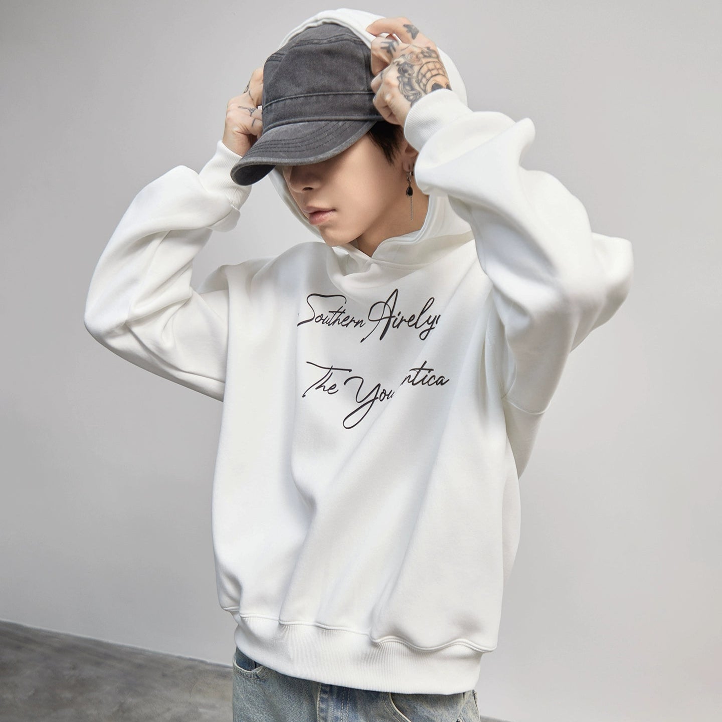 Letter Print Oversize Hoodie WN21189