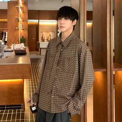 Detachable Tie Plaid Long Sleeve Shirt WN25374