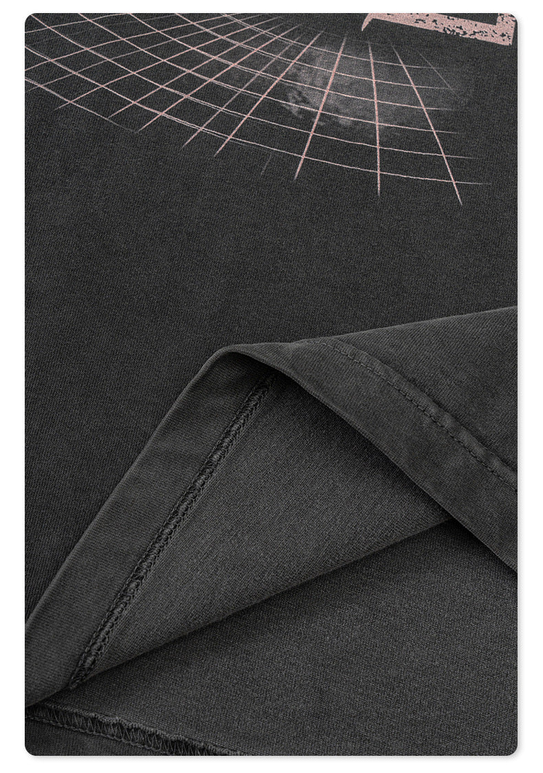 Washed Print Oversize Short-sleeve T-shirt WN6422