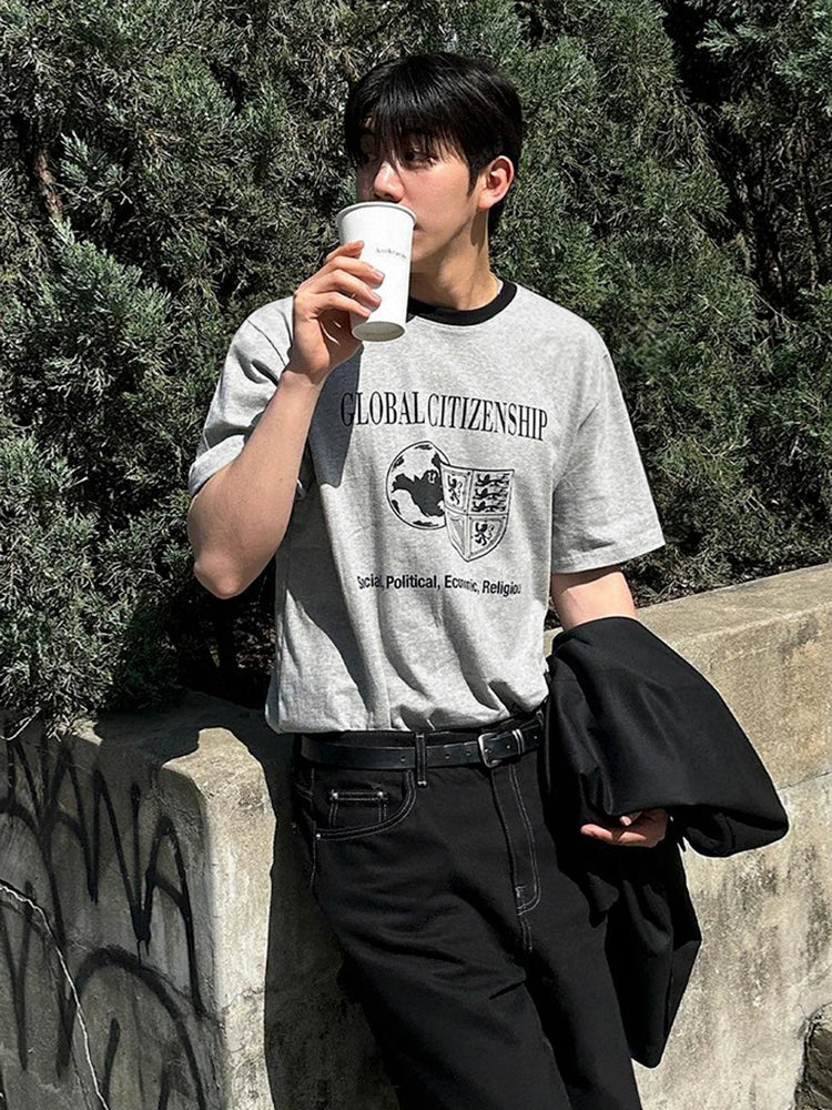 Colorblock Graphic Letter Print Oversize Short Sleeve T-Shirt WN20295