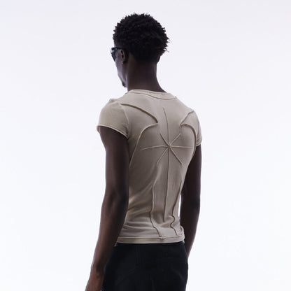 Washed Deconstruction Layered Short Sleeve T-Shirt WN25810