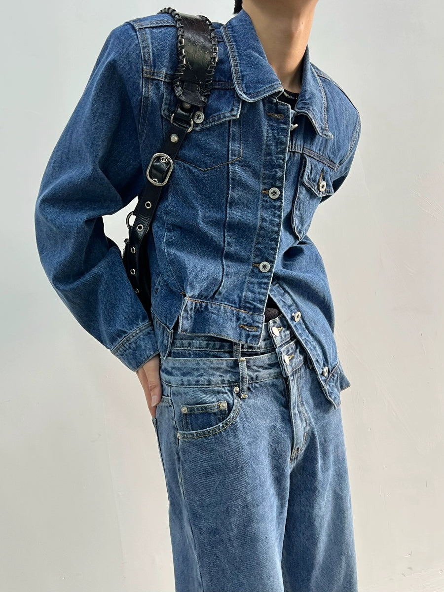 Shoulder Padded Denim Jacket WN7391