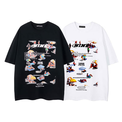 Graphic Letter Print Short Sleeve T-Shirt WN26772