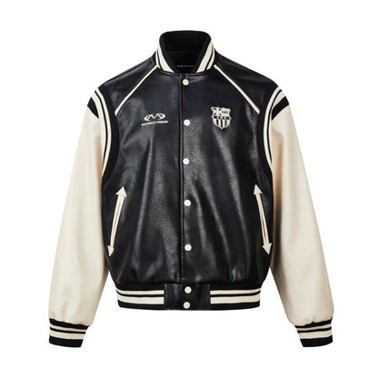 PU Leather Baseball Jacket WN8336