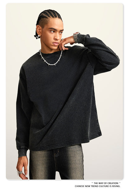 Oversize Washed Long-sleeve t-shirt WN6053