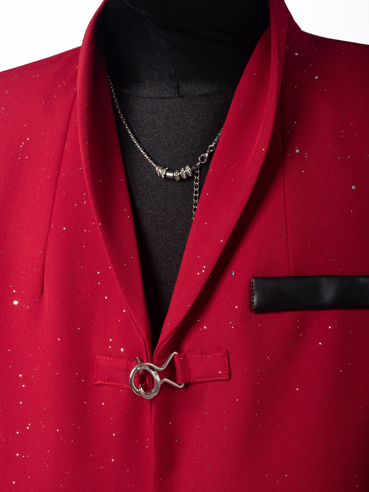 Studs Decor Buckle Short Jacket & Studs Decor Flare Trousers Setup WN23667