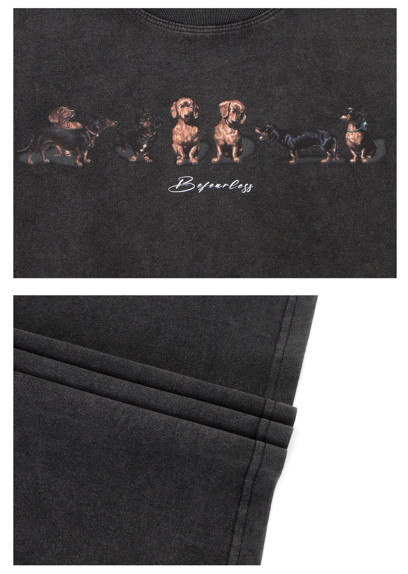 Washed Dog Print Oversize Sleeveless T-Shirt WN26413