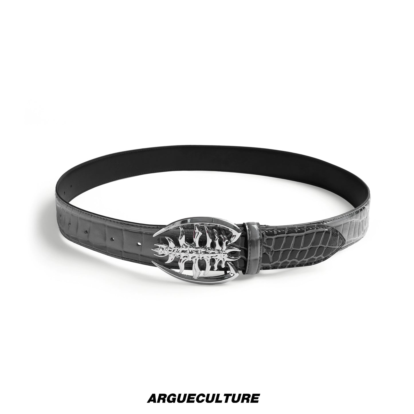 Metal Buckle PU Leather Crocodile Pattern Belt WN22629