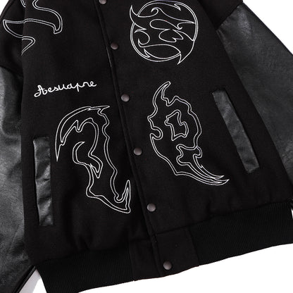 Graffiti Embroidery Baseball Jacket WN11133