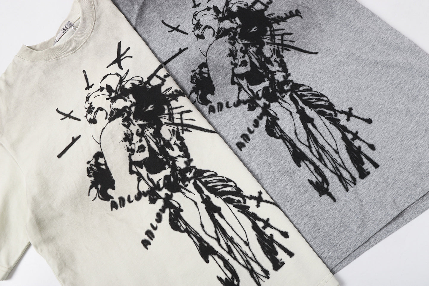 Washed Graphic Art Print Short Sleeve T-Shirt WN25761