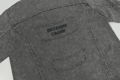 Washed Frayed Pullover Sweatshirt WN23029