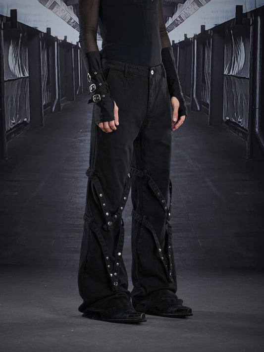 Rivet Detail Flare Pants WN22820