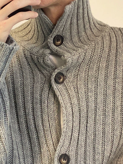 Button High-Neck Knit Cardigan WN21668