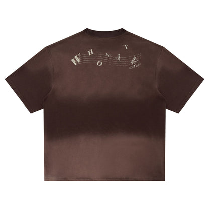 Instrument Print Washed Short Sleeve T-Shirt WN25477