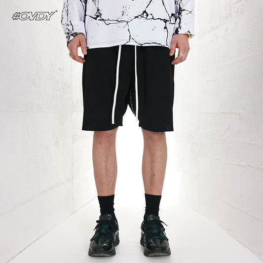 Drawstring Woven Black Short Pants WN12375