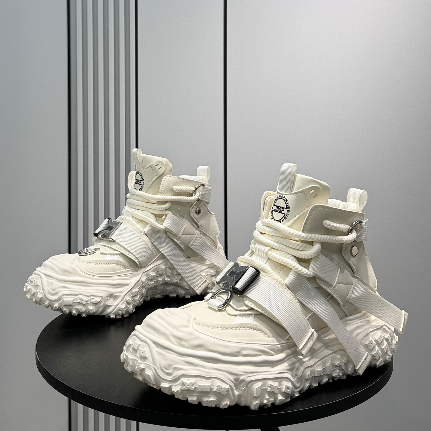Strap Buckle Platform Chunky Sole Sneakers WN24644