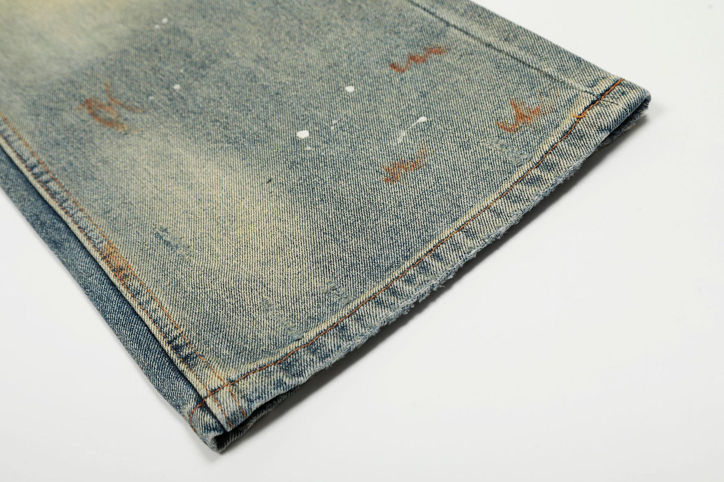 Dirty Washed Damage Flare Denim Jeans WN26103