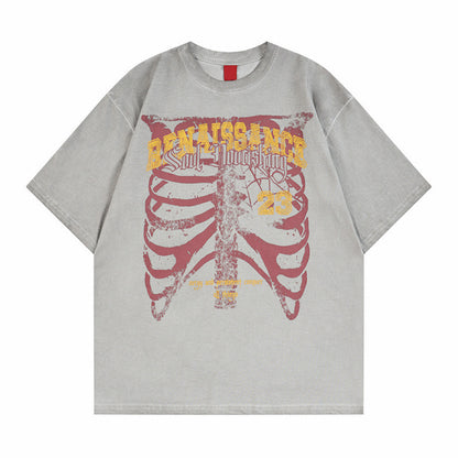 Washed Graphic Print Oversize Short Sleeve T-Shirt WN24439